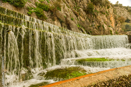 Fuente de los Cien Canos in Villanueva del Trabuco Malaga cascading water