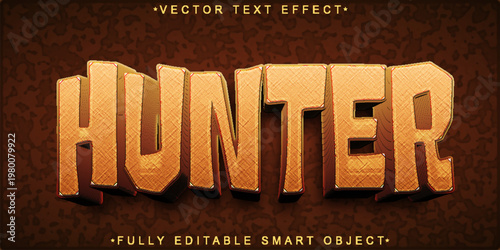  Hunter Camouflage Tactical Typography Style Vector Fully Editable Smart Object Text Effect