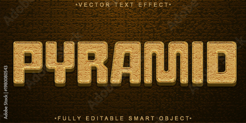 Pyramid Ancient Stone Typography Style Vector Fully Editable Smart Object Text Effect