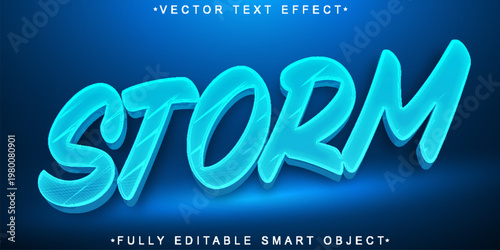  Storm Lightning Electric Typography Style Vector Fully Editable Smart Object Text Effect