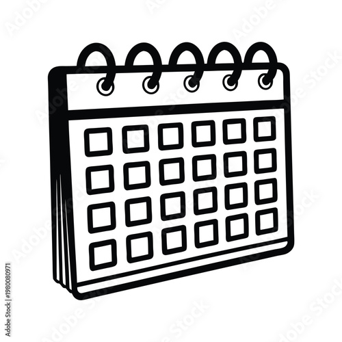 Flat Calendar Icon with a Marked Day for Appointment Scheduling