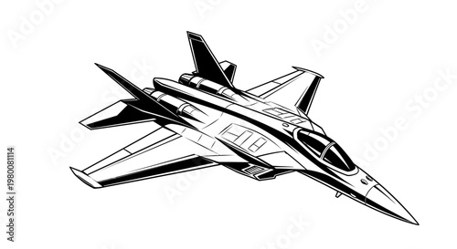 Modern Military Jet Fighter Aircraft Soaring Through the Sky