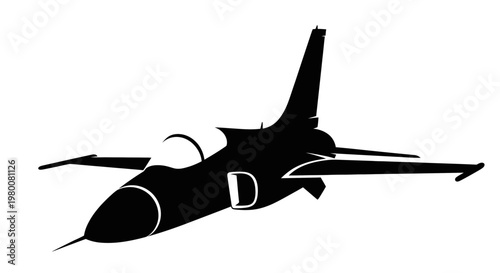 Modern Military Jet Fighter Silhouette in Dynamic Flight