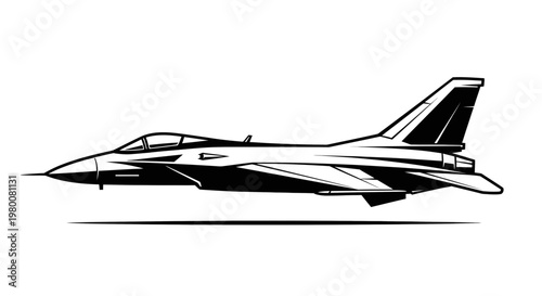 Modern Military Jet Fighter Aircraft in Flight - Dynamic Perspective