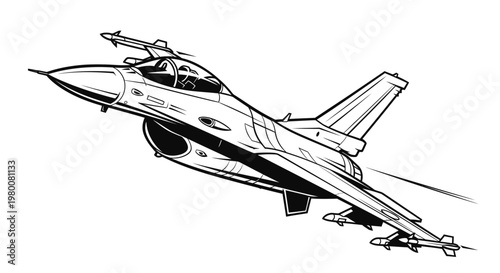 Modern Military Jet Fighter Aircraft Soaring Through the Sky