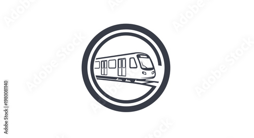 Modern High Speed Train Transportation Concept Within Circular Frame