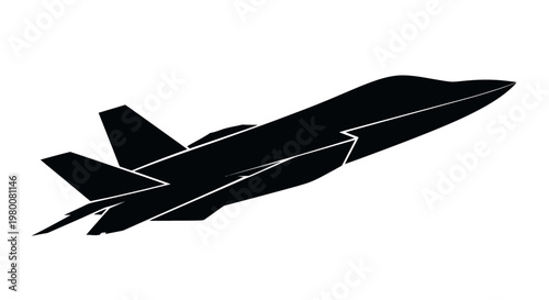 Modern Military Jet Fighter Silhouette in Flight