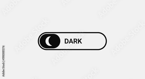 Clean graphic user interface toggle switch for enabling dark mode, a key modern web and app design setting, offering visual customization with a moon icon