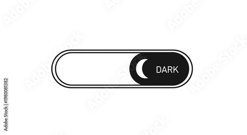 Dark mode toggle switch icon for user interface design, representing a digital display setting