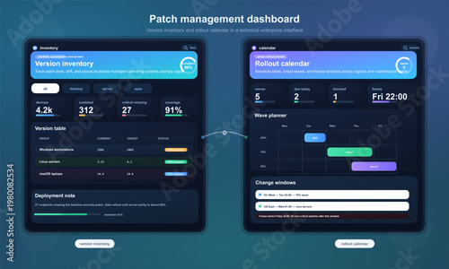 Enterprise patch management dashboard UI design