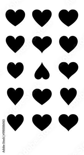 :
Glossy red heart icon set isolated on white background romantic love symbol collection vector