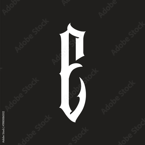 Gothic Letter E Monogram.