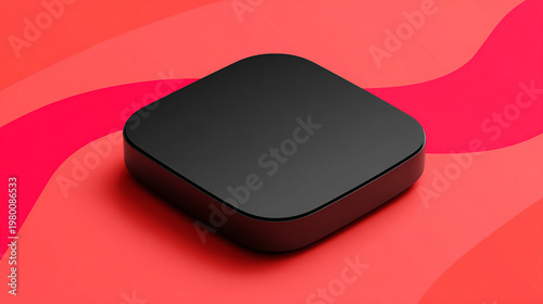 Modern Abstract 2D Graphic Design with Centered Minimalist Vector Art Focal Point on Vibrant Background