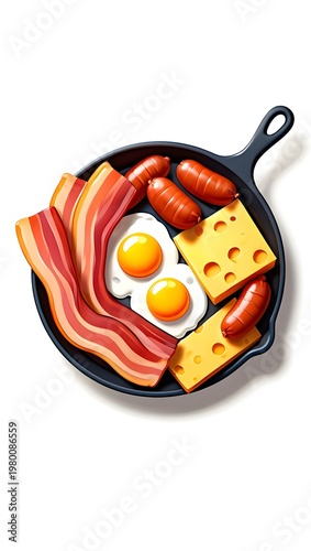 fried eggs and bacon