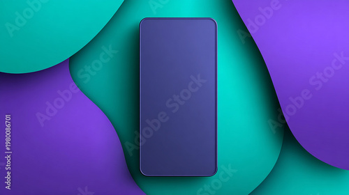 Modern Abstract 2D Graphic Design with Centered Minimalist Vector Art Focal Point on Vibrant Background