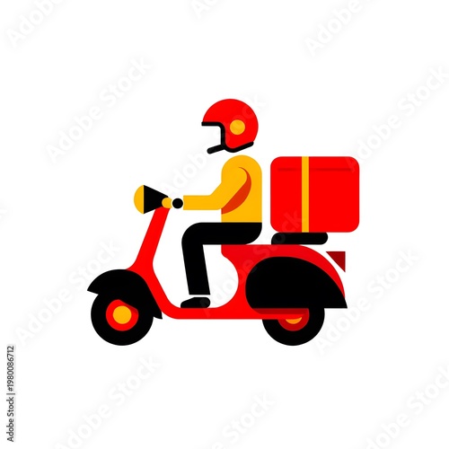 red scooter on white background