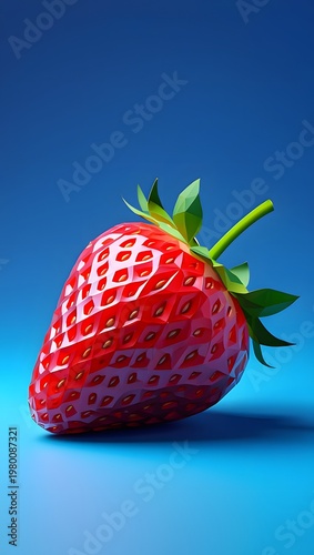strawberry on blue background