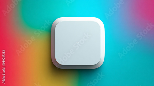 Modern Abstract 2D Graphic Design with Centered Minimalist Vector Art Focal Point on Vibrant Background