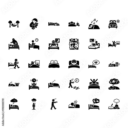 Universal Sleep Habits and Disorders Icons