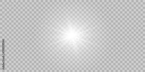 Glow light effect. Star burst with sparkles. Sun.