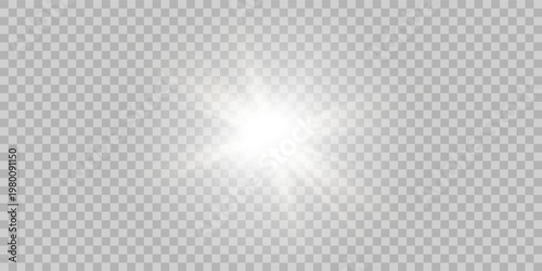 Glow light effect. Star burst with sparkles. Sun.