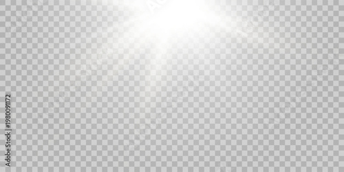 Glow light effect. Star burst with sparkles. Sun.