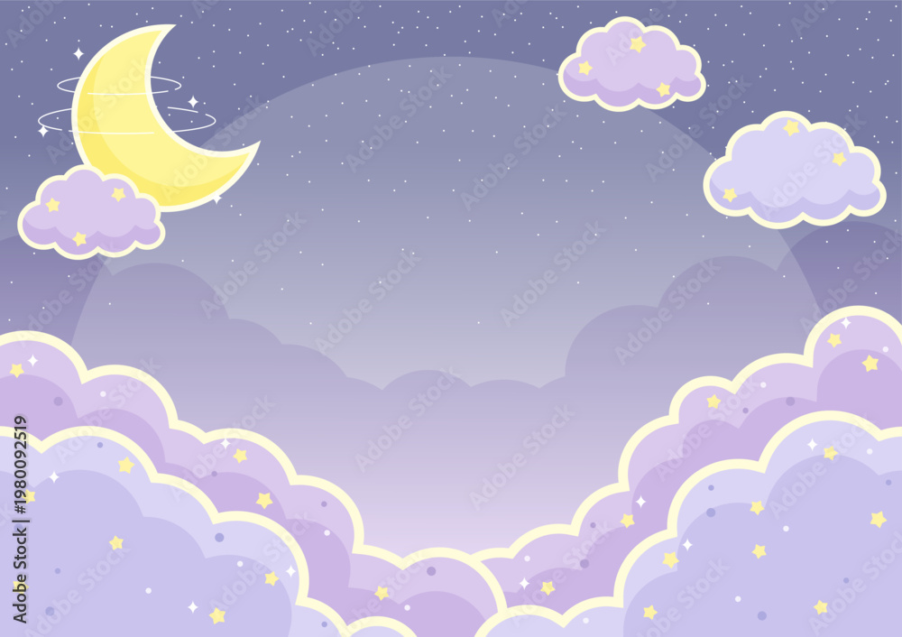 Obraz premium moon night sky rectangle frame