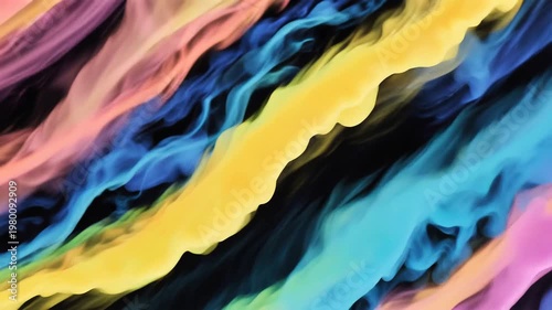 Colorful Abstract Flowing Waves with Vibrant Diagonal Silk Texture for Modern Artistic Background