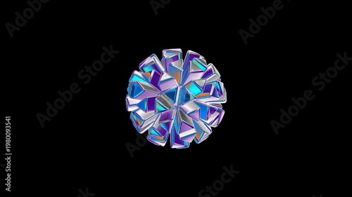 3d animation vibrant crystal shines brightly with looping animation