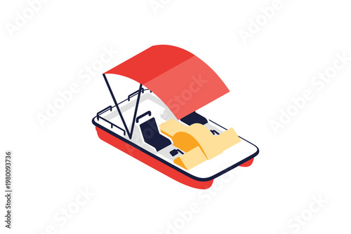 Red Pedal Boat with Canopy