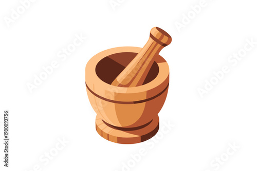 Wooden Mortar and Pestle