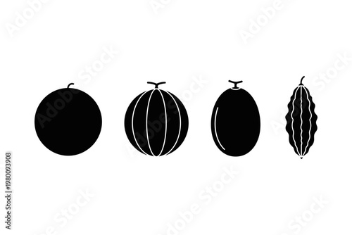 Melon Fruit Silhouettes Collection
