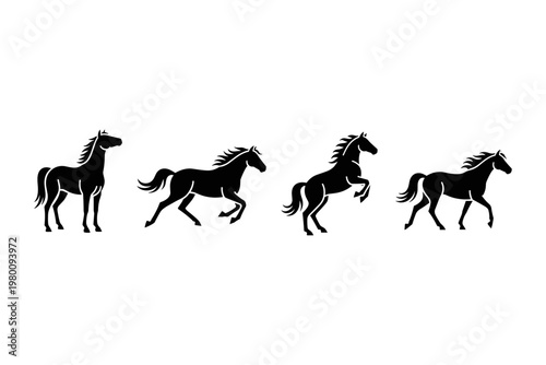 Horse Poses Silhouette Collection