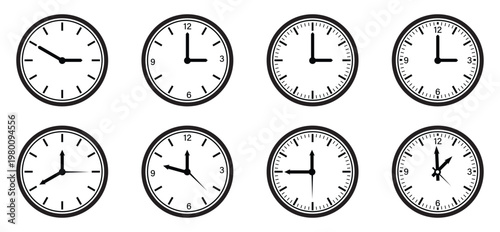 Time and Clock icons set. clock hour icon. Clocks icon collection design. Line clocks symbol isolated on white background. Vector illustration.