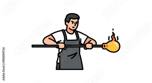 Man holding a large skewer meat.