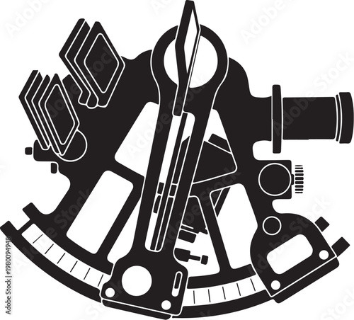 Drafting tools, drawing instruments, black vector icons, graphic design elements, illustration