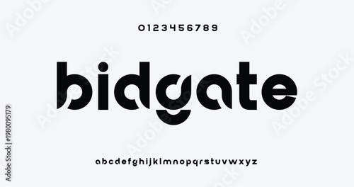 Abstract sport modern alphabet fonts. Typography technology electronic sport digital game music future creative font. vector illustration