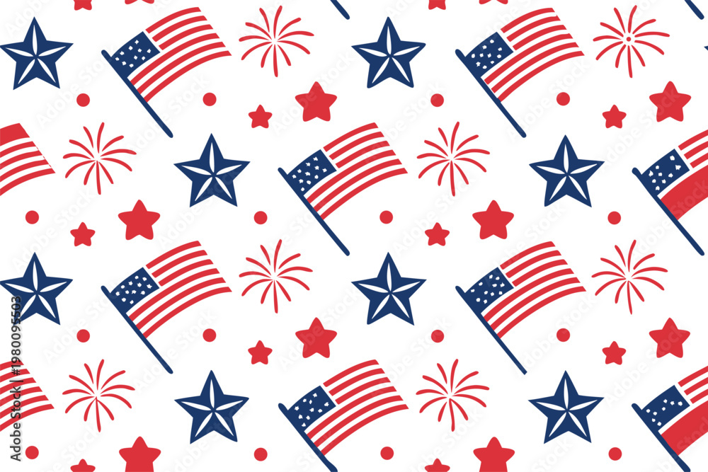 Obraz premium Independence Day Celebration Design Concept. Fourth Of July Festive Illustration Design. USA Independence Day Holiday Design. American Independence Celebration Design. Fourth Of July Party Theme
