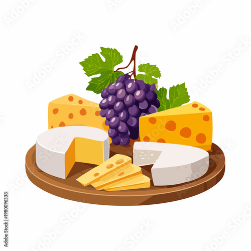 Käseplatte mit Trauben