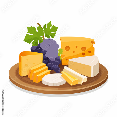 Käseplatte mit Trauben