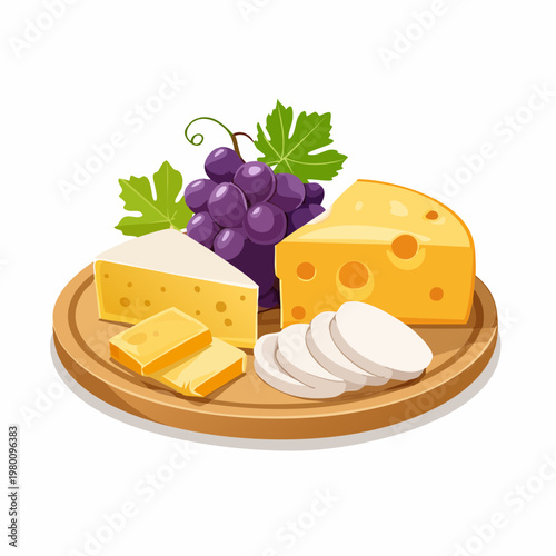 Käseplatte mit Trauben