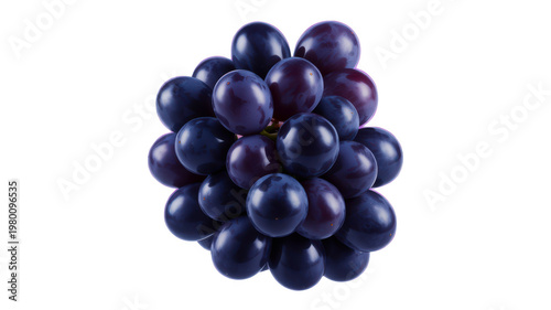 Dark purple grapes cluster isolated on transparent background for wine packaging design