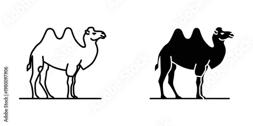 family riding camel in desert flat design vector illustration