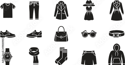 Fashion silhouette collection a stylish array of clothing shoes and accessories in black and white