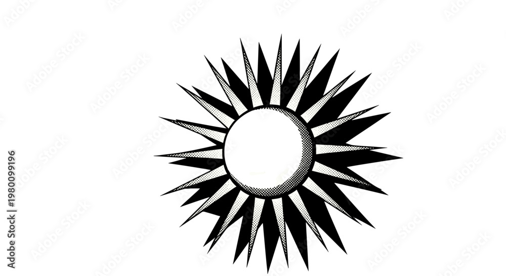Obraz premium Stylized sunburst design with sharp rays radiating outward