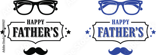 Happy father's day stylish glasses mustaches festive frames for dad's special day