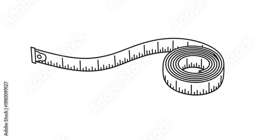 Unrolled Measuring Tape with Ruler Markings tape measure
