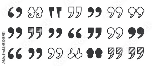 Various Quotation Mark Styles Collection quotation marks