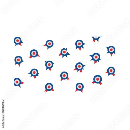 Colorful targets with arrows on them.