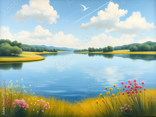 lake icon illustration, mountain icon illustration, forest icon illustration, tree icon illustration, nature icon illustration, landscape icon illustration, scenery icon illustration, water icon illus